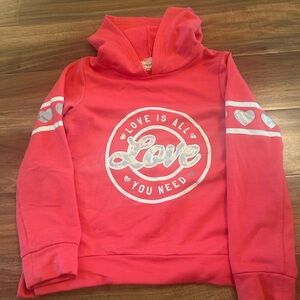 btween Pink and White Graphic Hoodie Sweatshirt